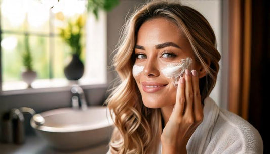 A woman doing skincare