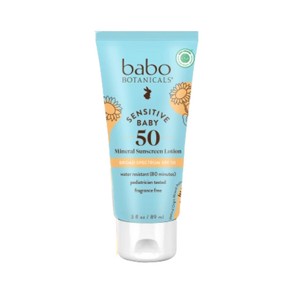 Babo Botanicals Sensitive Baby Mineral Sonnenschutzlotion LSF 50