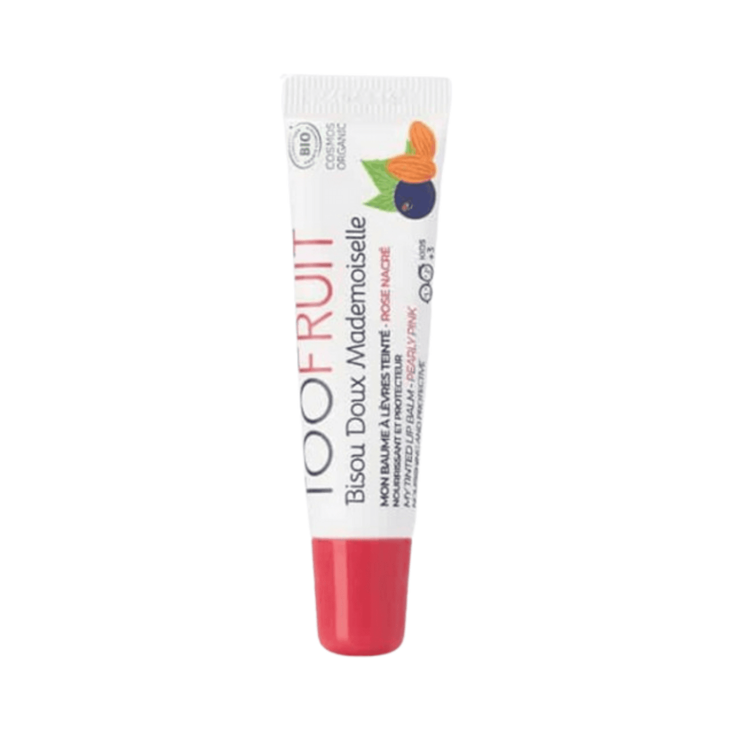 Toofruit Blackcurrant - Almond Nourishing Protective Pearly Pink Tinted Lip Balm