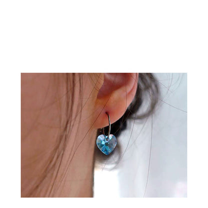 Blomdahl Heart Aquamarine - Natural Titanium Ear Ring (10mm)