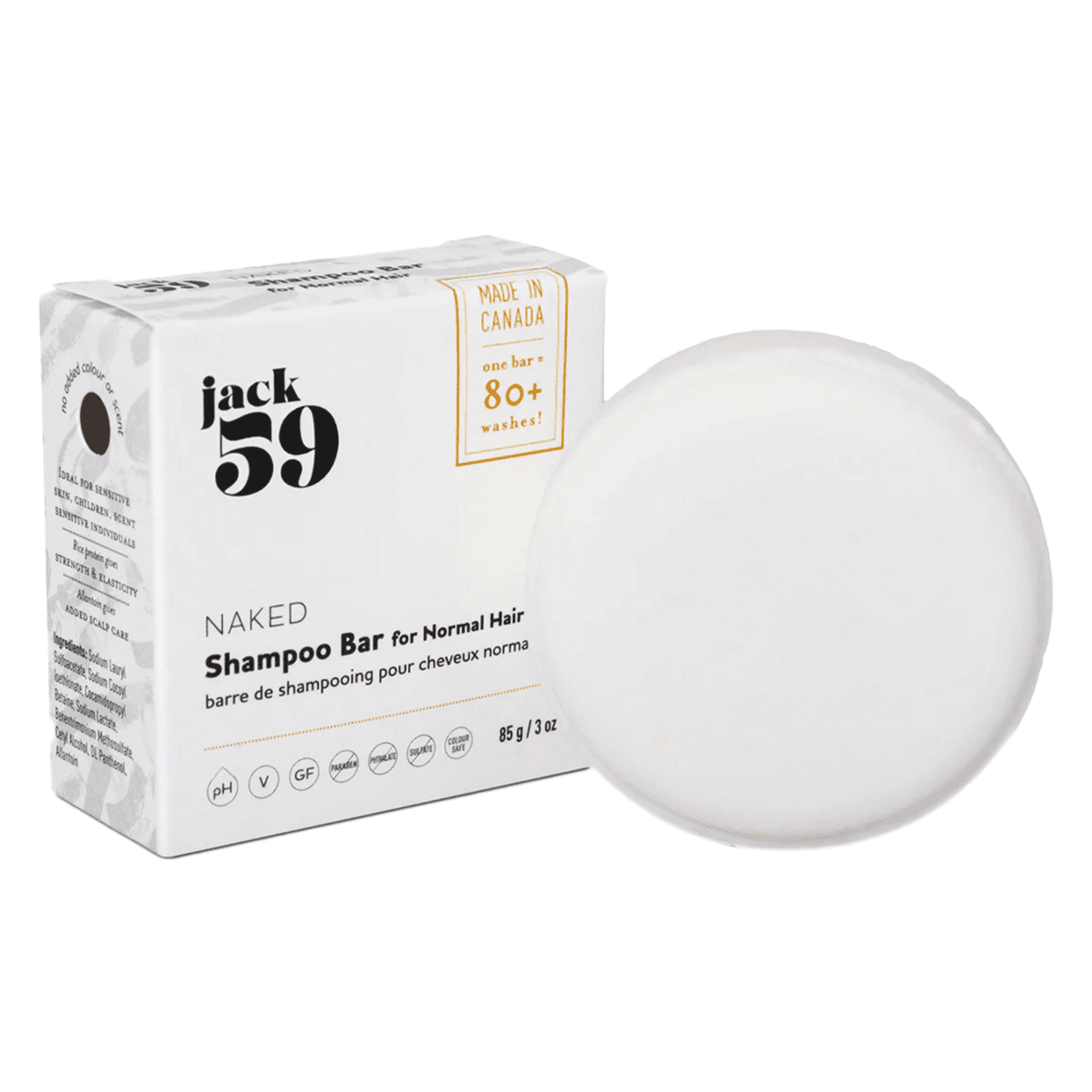 Jack 59 – Naked (unparfümiertes) Shampoo-Riegel