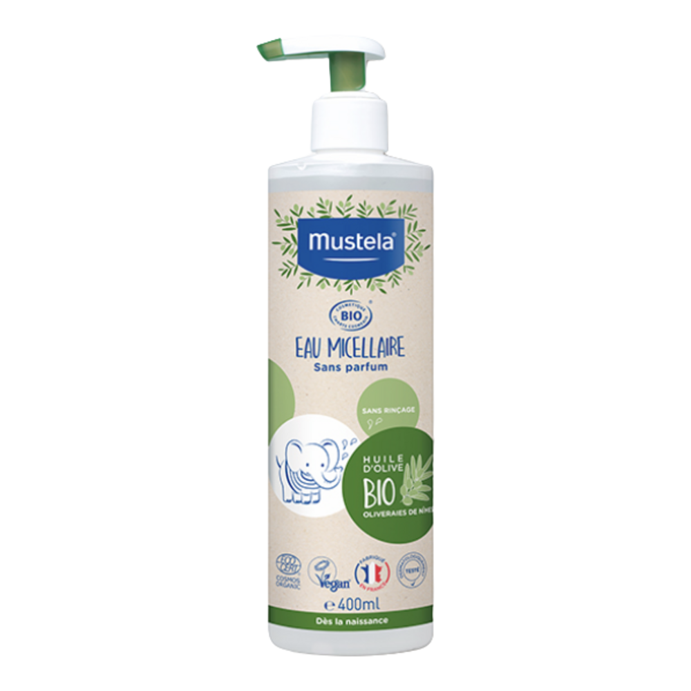 Mustela Bio-Mizellenwasser mit Olivenöl und Aloe