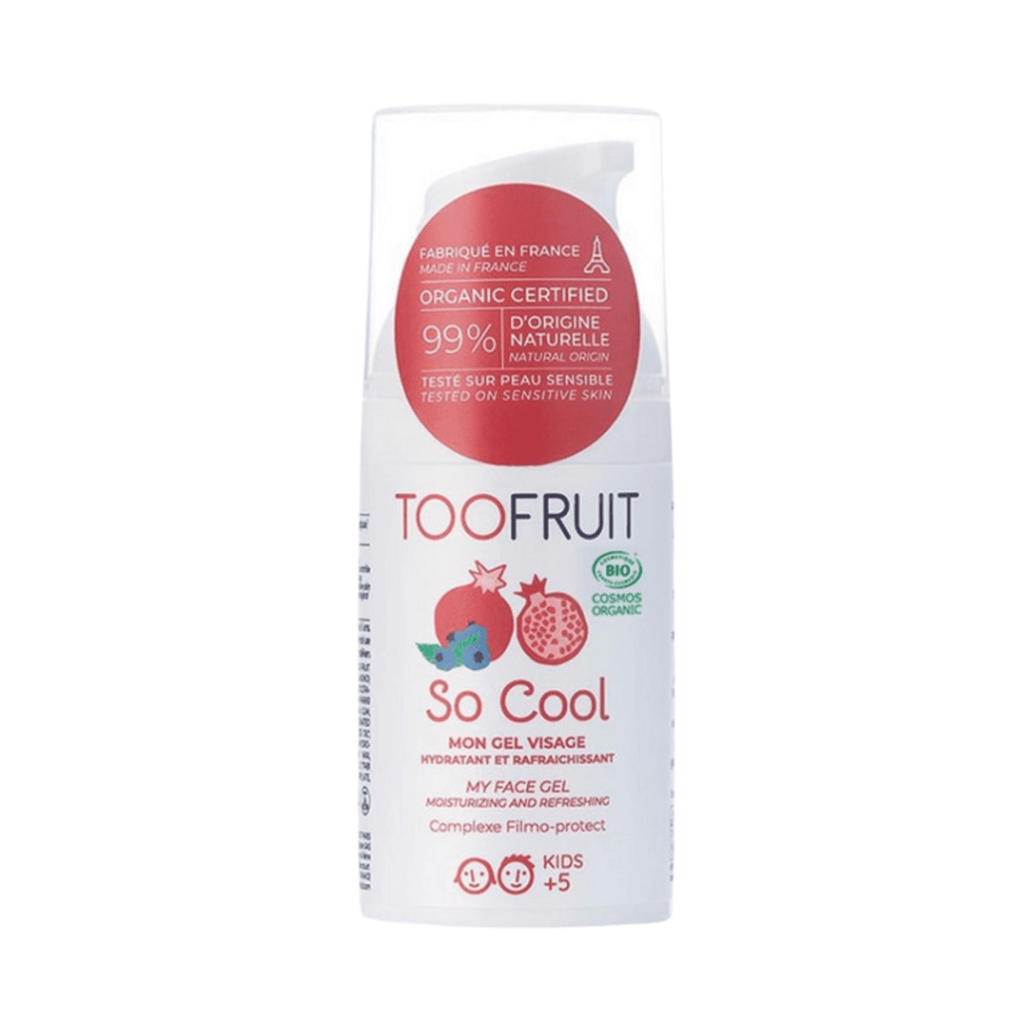 Toofruit romã - hidratante de mirtilo e calmante sorvete