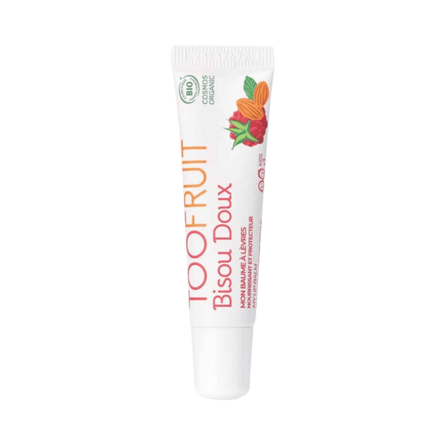 Toofruit Raspberry - Almond Nourishing Protective Lip Balm - Colourless