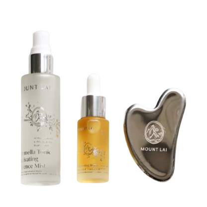 Mount Lai Das aufhellende Gua Sha-Essentials-Set aus Edelstahl