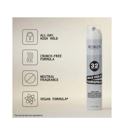 Redken Triple Pure 32 Haarspray mit neutralem Duft und maximalem Halt